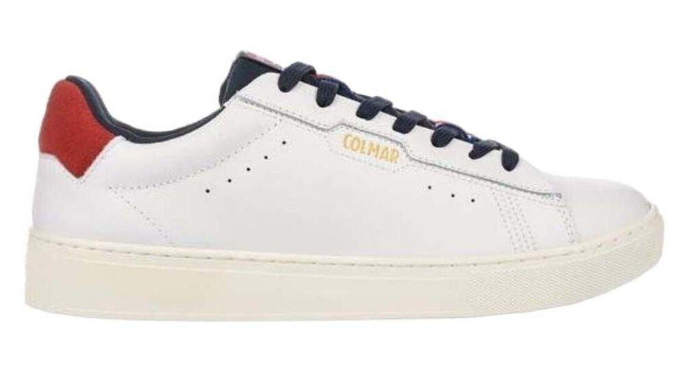 COLMAR Sneakers Uomo art. BATES GRADE 063 in pelle White-Navy-Red