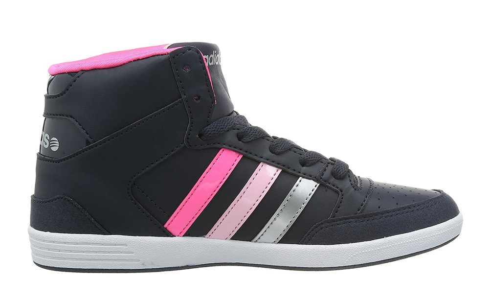 ADIDAS Basketball Ragazza art. VLNEO HOOPS MID W (F38383) in ecopelle Navy/Pink/Silver