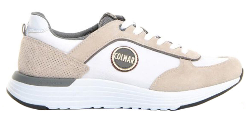 COLMAR Sneakers Uomo art. TRAVIS TONES 004 in tessuto/suede White/Cold Gray