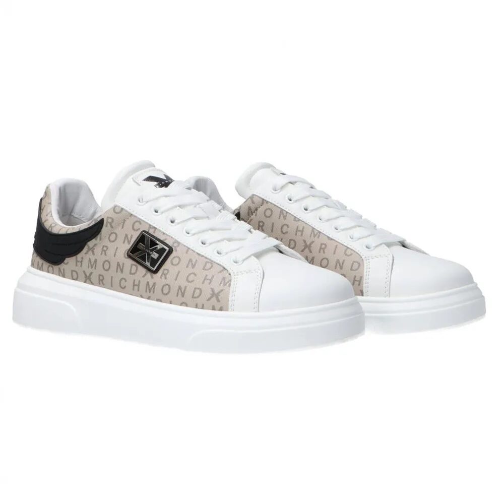 JOHN RICHMOND Sneakers leather b-logo white & brown